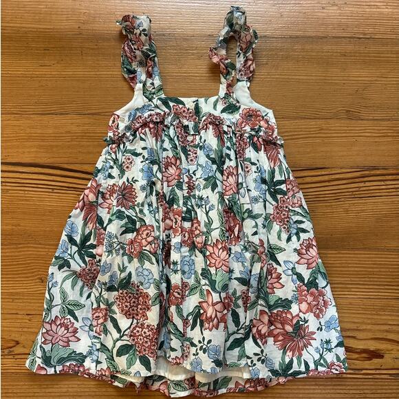 NWOT Janie and Jack‎ white pink floral ruffle accent short dress SIZE 4 - Picture 4 of 4